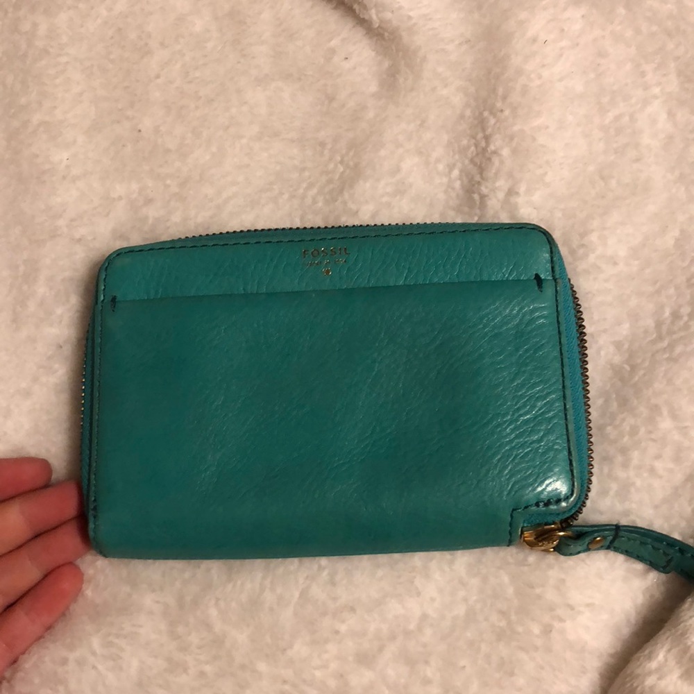 Teal fossil wallet!!